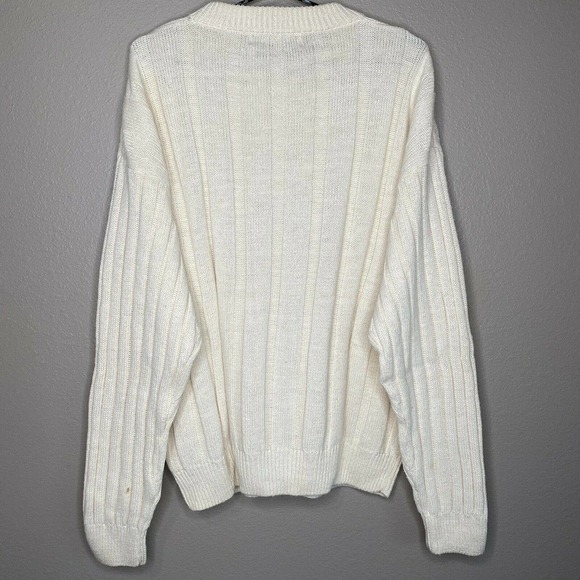 Vintage Insite Crew Neck Long Sleeve Knit Ribbed Sweater - Picture 4 of 10